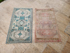 Vintage Türk Yastık Halı 2'li Set 55 x 92 cm