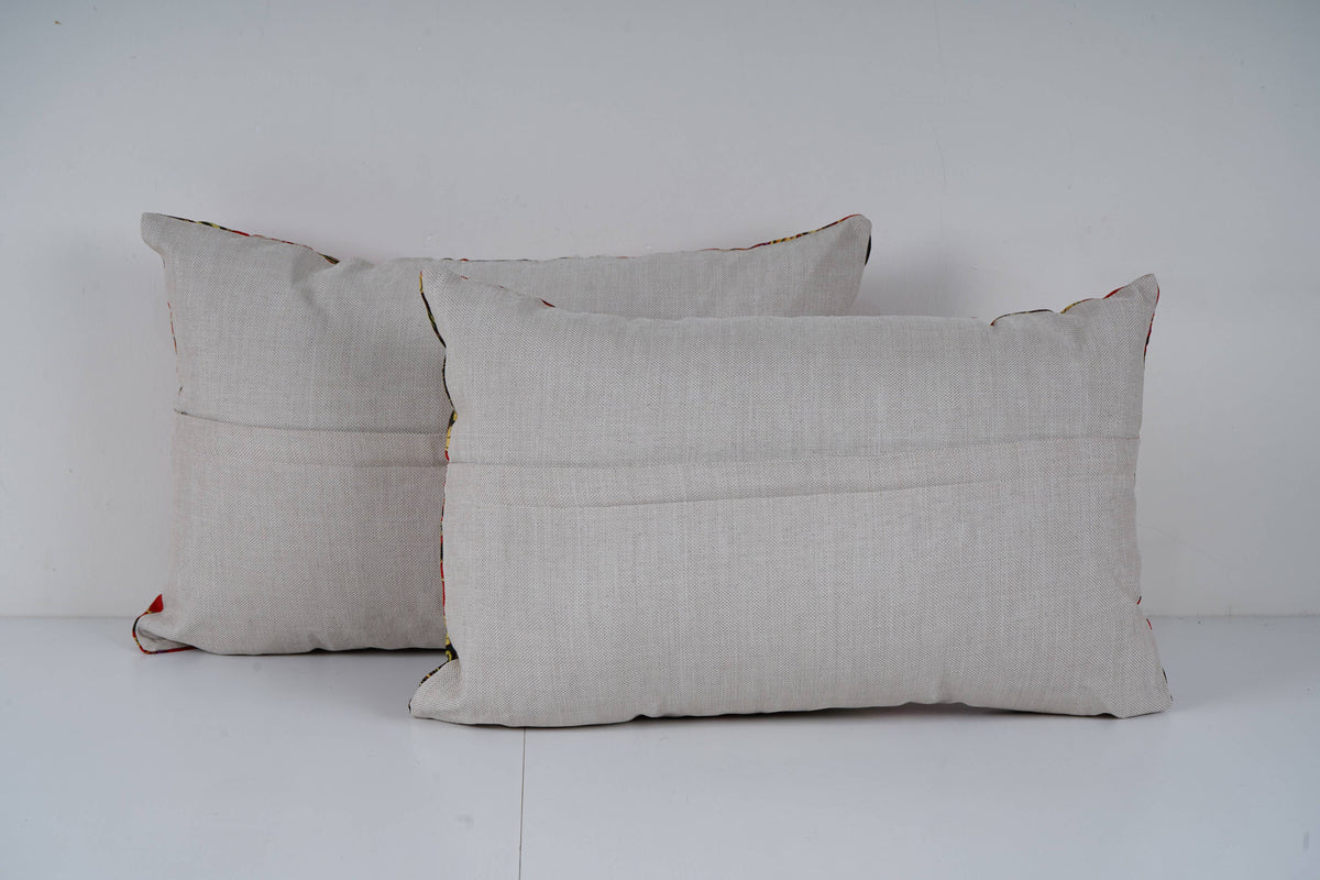 Özbek Baskılı Kırlent Kılıfı 2'li Set 37 x 57 cm