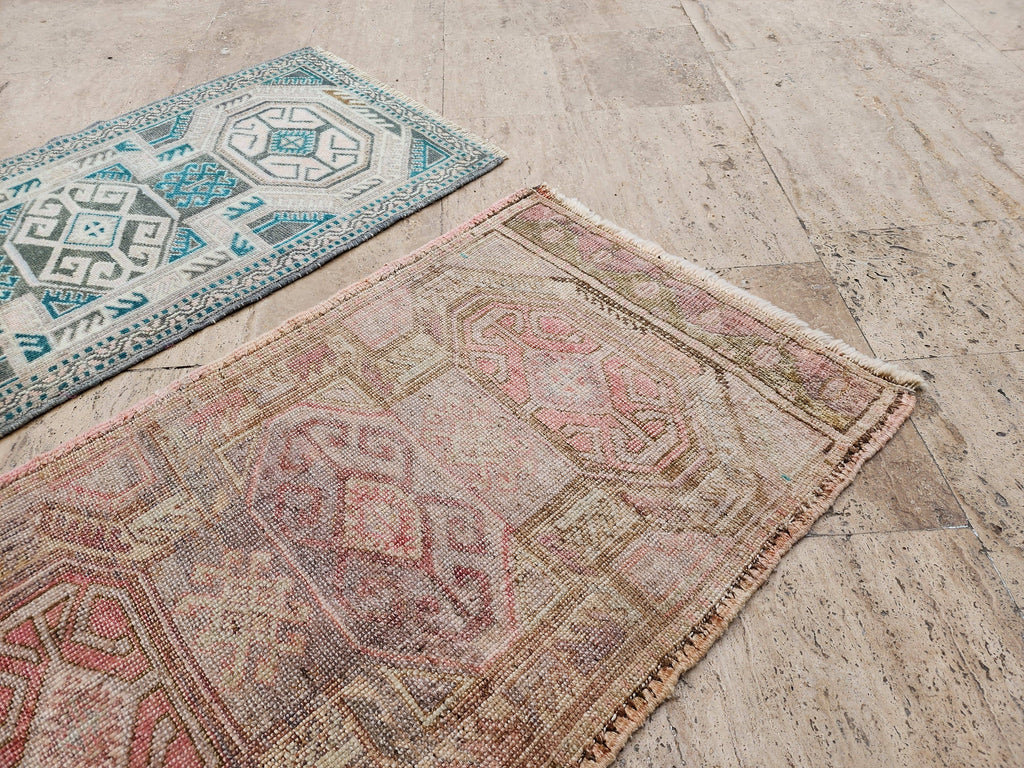 Vintage Türk Yastık Halı 2'li Set 55 x 92 cm