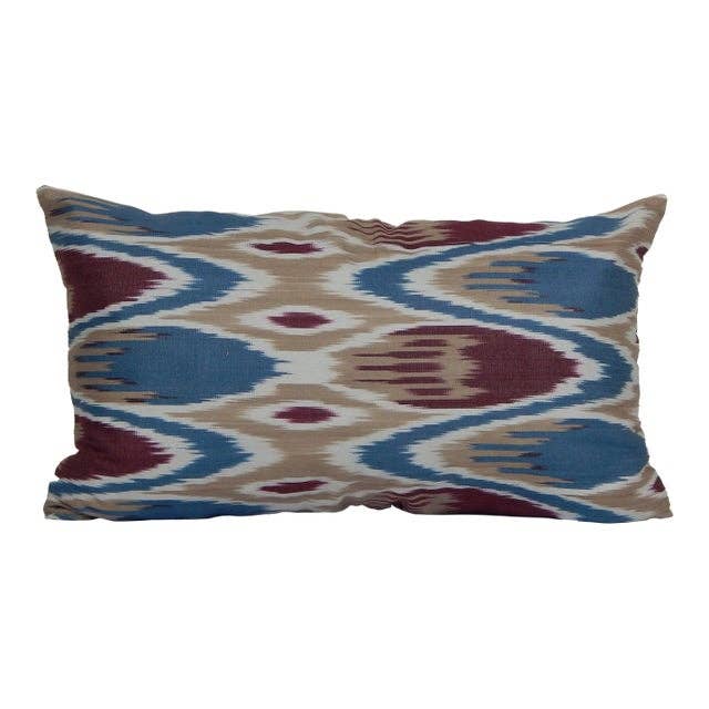 İpek Ikat Kadife Kırlent Kılıfı 30 x 50 cm