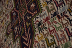Vintage Hayvan Desenli Sumak Kilim Yolluk 104 x 285 cm