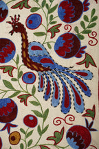 Tavus Kuşu Desenli Suzani Duvar Örtüsü 50 x 92 cm