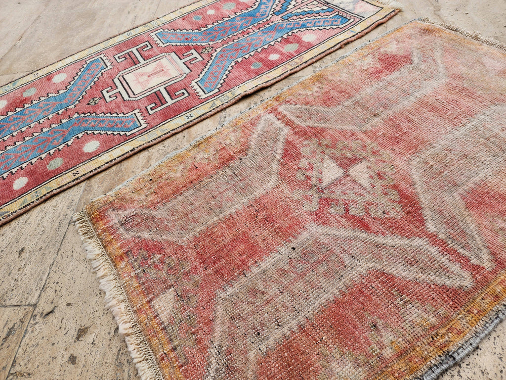 Vintage Türk Yastık Halı 2'li Set 54 x 82 cm