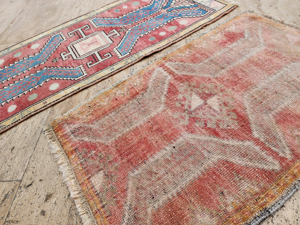 Vintage Türk Yastık Halı 2'li Set 54 x 82 cm
