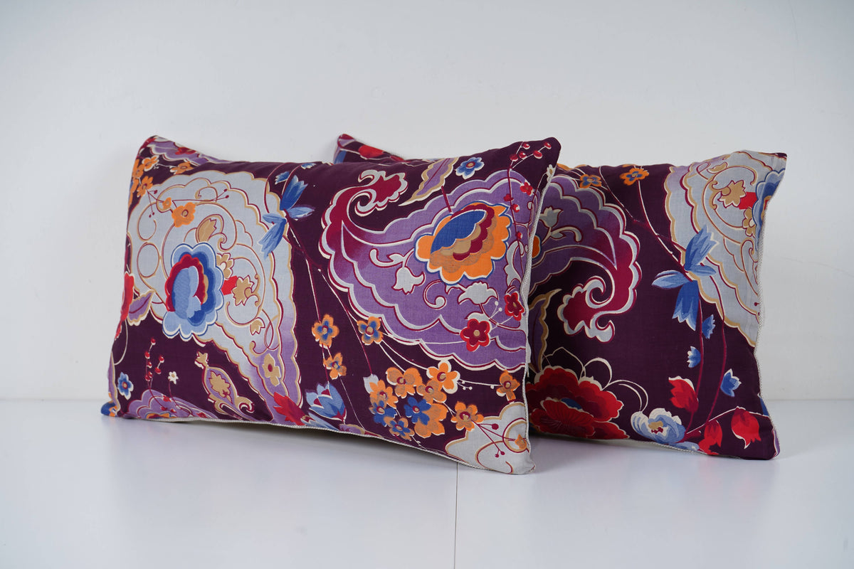 Özbek Baskılı Kırlent Kılıfı 2'li Set 28 x 50 cm