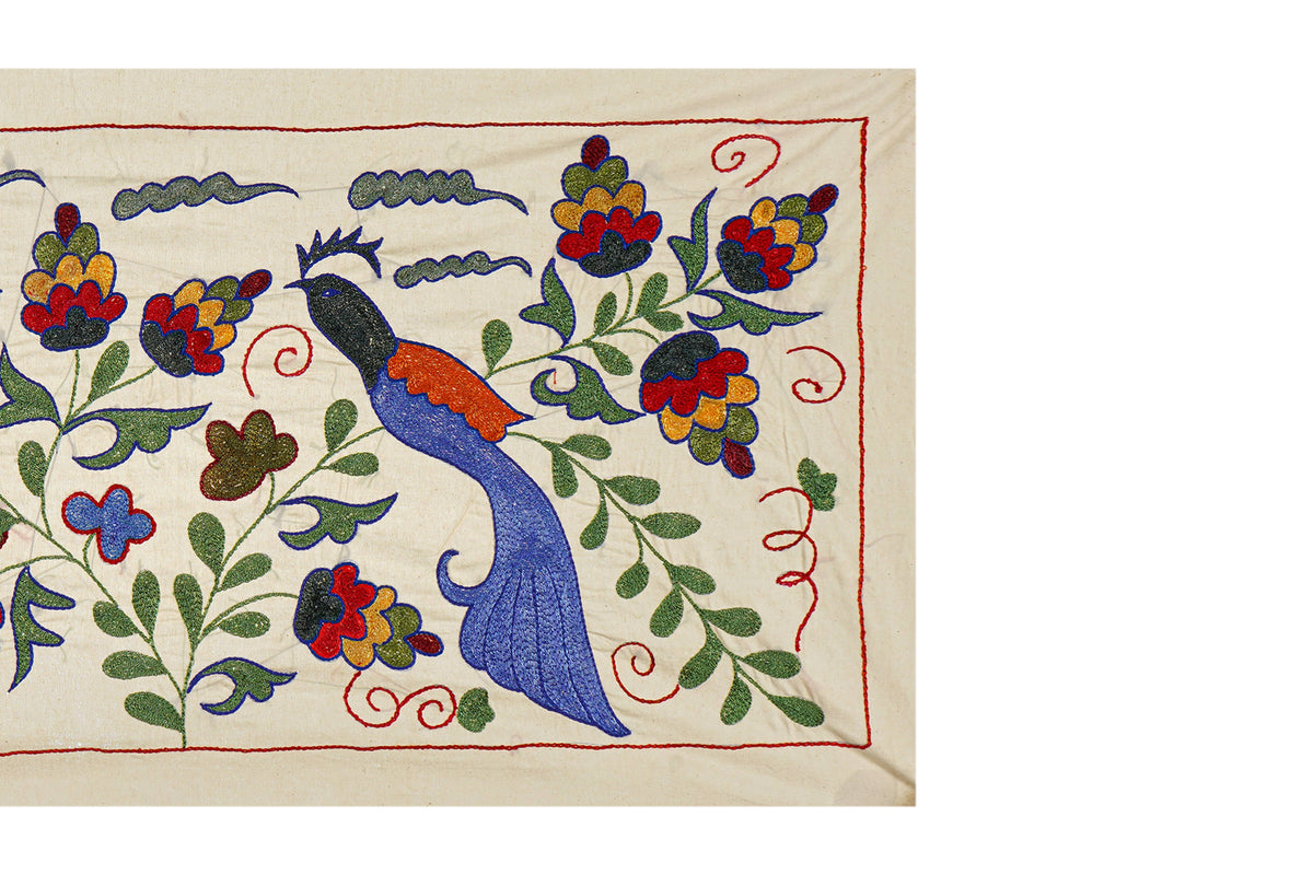 Kuş Desenli Suzani Yolluk 46 x 90 cm