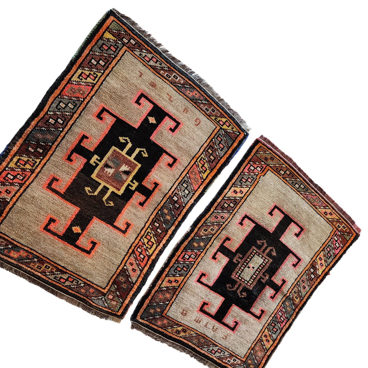 Vintage Uşak Yastık Halı 2'li Set 57 x 78 cm