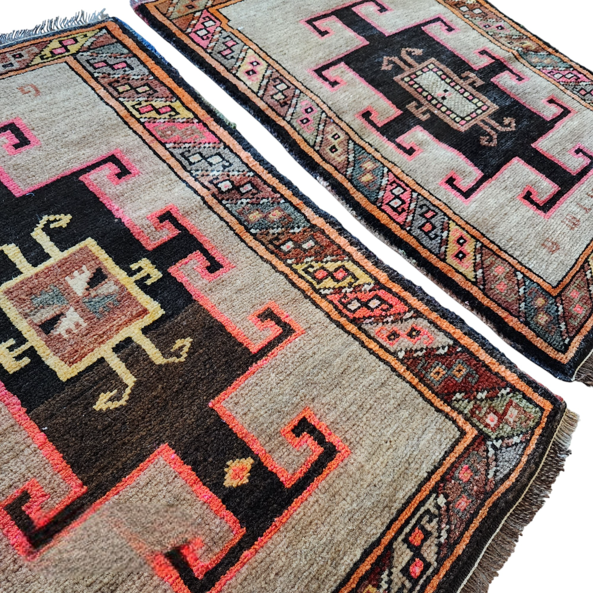 Vintage Uşak Yastık Halı 2'li Set 57 x 78 cm