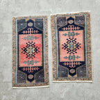 Vintage Türk Yastık Halı 2'li Set 49 x 81 cm