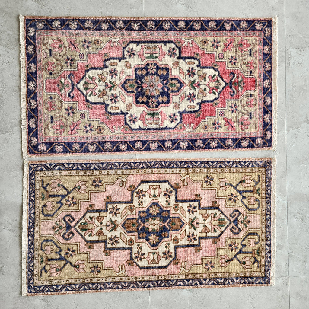 Vintage Uşak Yastık Halı 2'li Set 55 x 102 cm