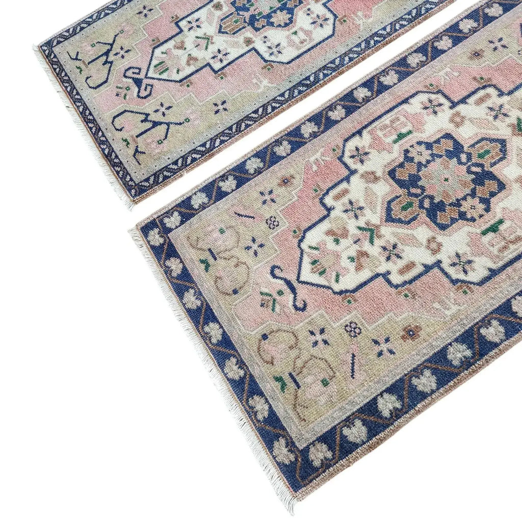 Vintage Türk Yastık Halı 2'li Set 55 x 98 cm