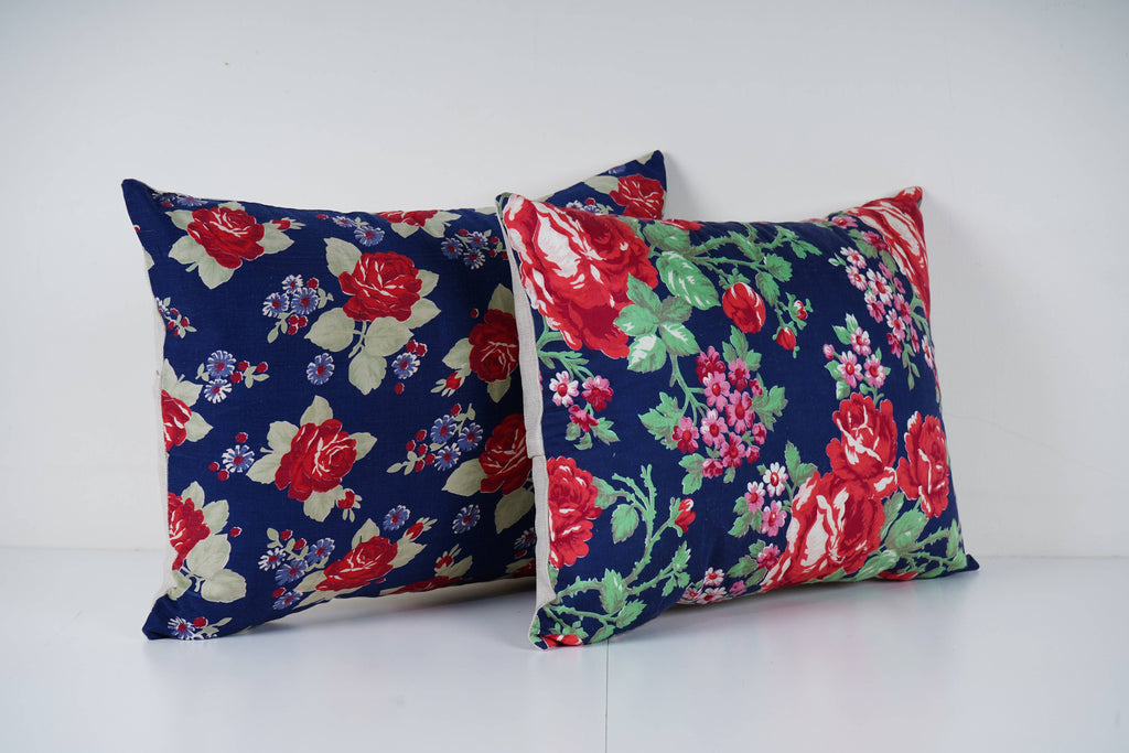 Özbek Baskılı Kırlent Kılıfı 2'li Set 40 x 57 cm