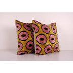 İpek Ikat Kadife Kırlent Kılıfı 2'li Set 60 x 60 cm
