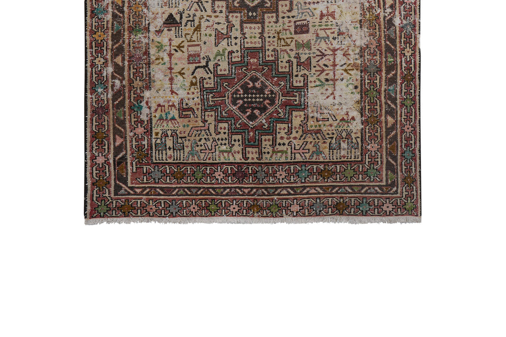 Vintage Hayvan Desenli Sumak Kilim 106 x 140 cm
