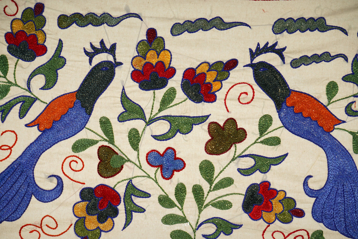 Kuş Desenli Suzani Yolluk 46 x 90 cm