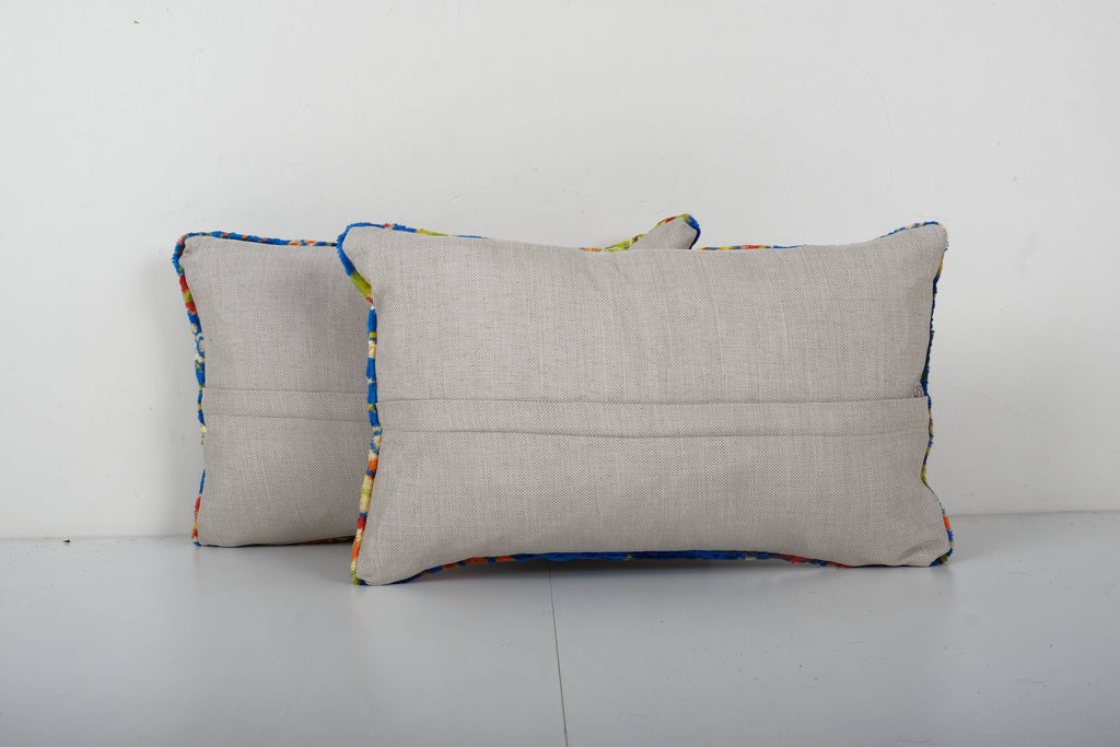 İpek Ikat Kadife Kırlent Kılıfı 2'li Set 30 x 49 cm
