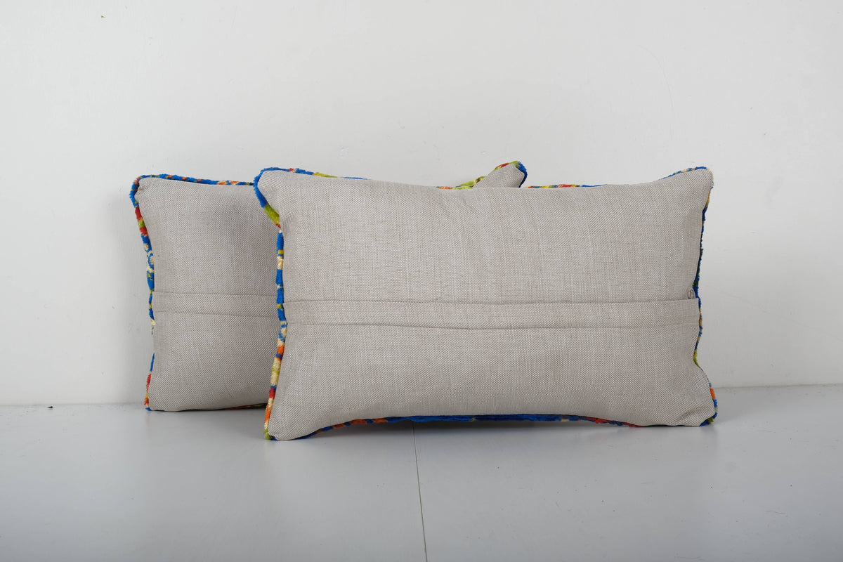 İpek Ikat Kadife Kırlent Kılıfı 2'li Set 30 x 49 cm
