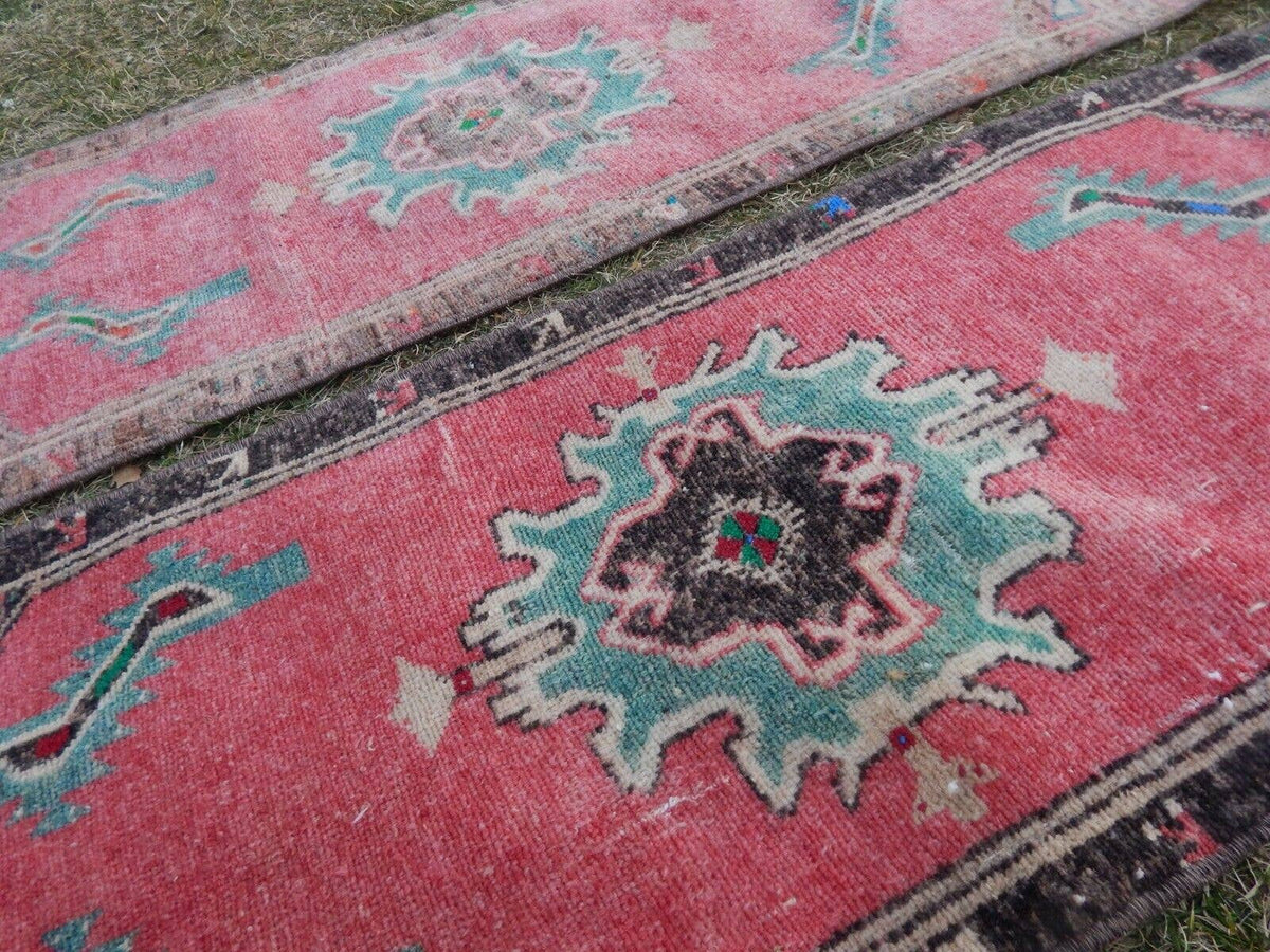 Vintage Türk Yastık Halı 2'li Set 43 x 112 cm