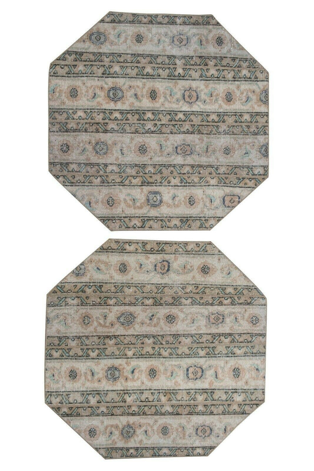 Vintage Türk Yastık Halı 2'li Set 101 x 103 cm