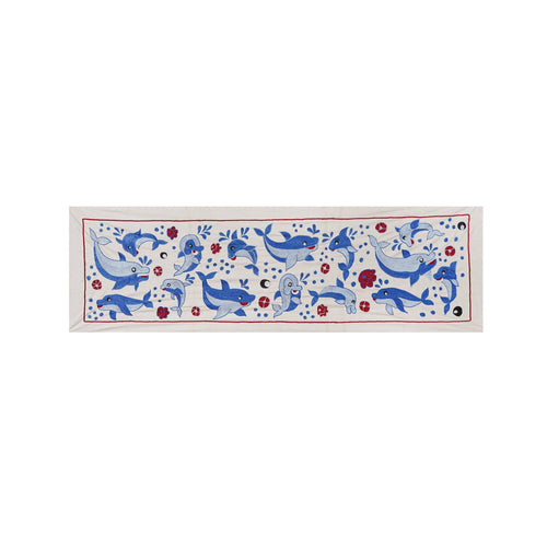 Balık Desenli Suzani Duvar Örtüsü 50 x 148 cm