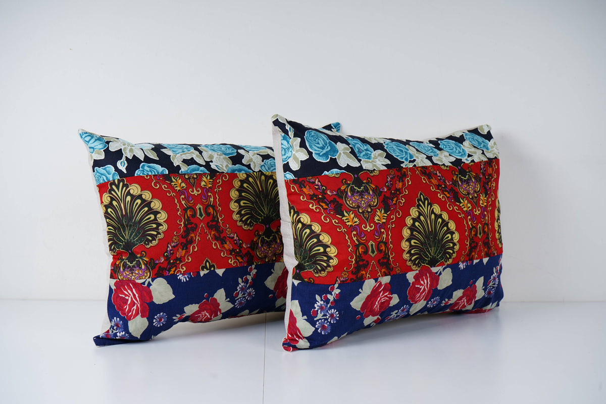 Özbek Baskılı Kırlent Kılıfı 2'li Set 40 x 55 cm