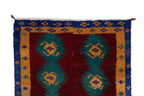 Vintage Türk Damalı Tulu Halı 110 x 132 cm