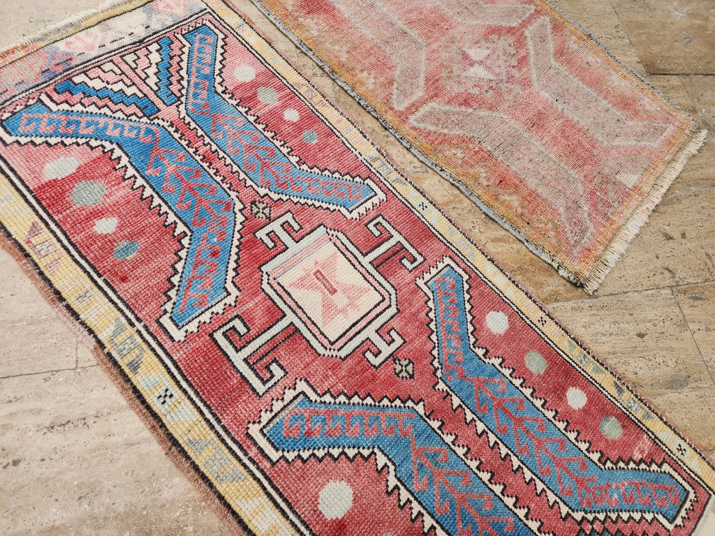 Vintage Türk Yastık Halı 2'li Set 54 x 82 cm