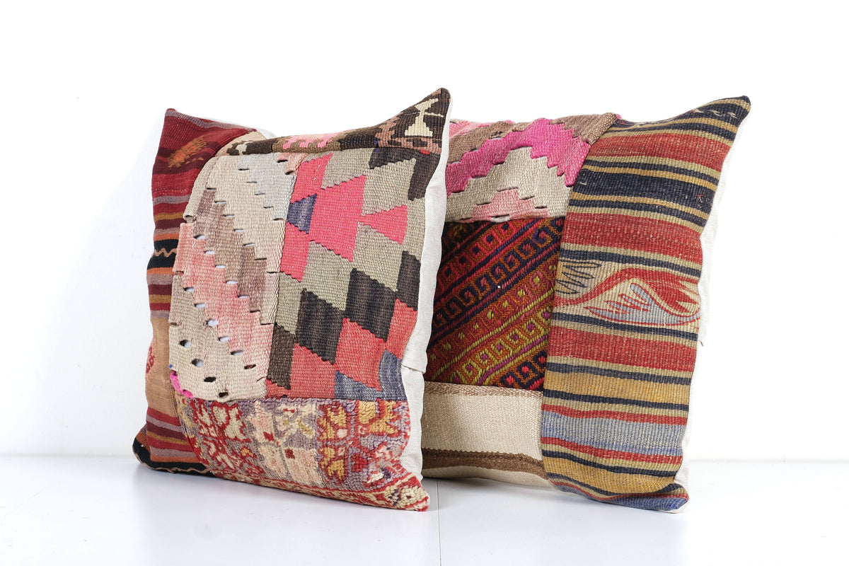 Patchwork Kırlent Kılıfı 2'li Set 48 x 48 cm
