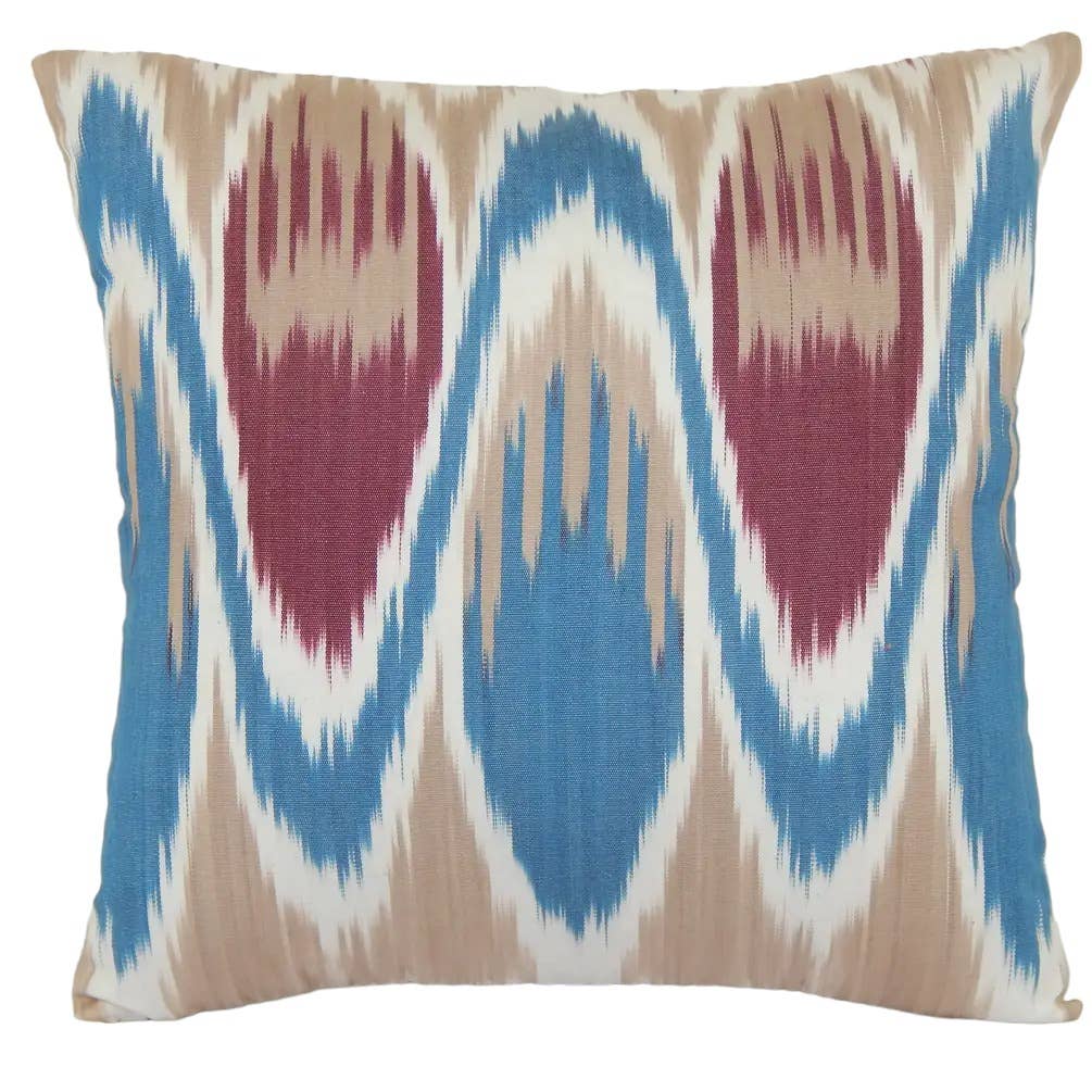 İpek Ikat Kadife Kırlent Kılıfı 32 x 32 cm