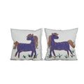 At Desenli Suzani Kırlent Kılıfı 2'li Set 45 x 45 cm