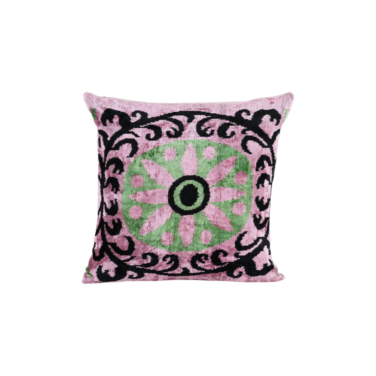 İpek Ikat Kadife Kırlent Kılıfı 2'li Set 62 x 62 cm