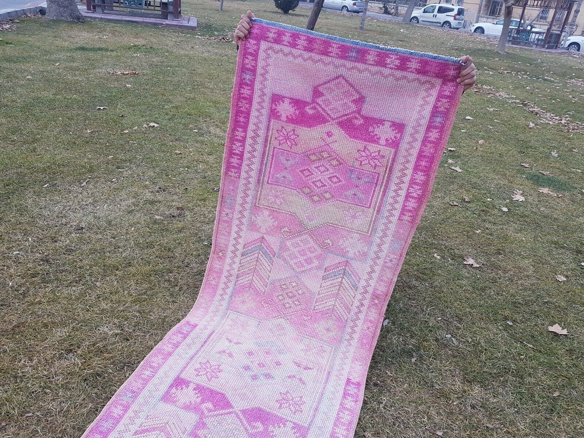 Vintage Kürt Halı Yolluk 84 x 403 cm