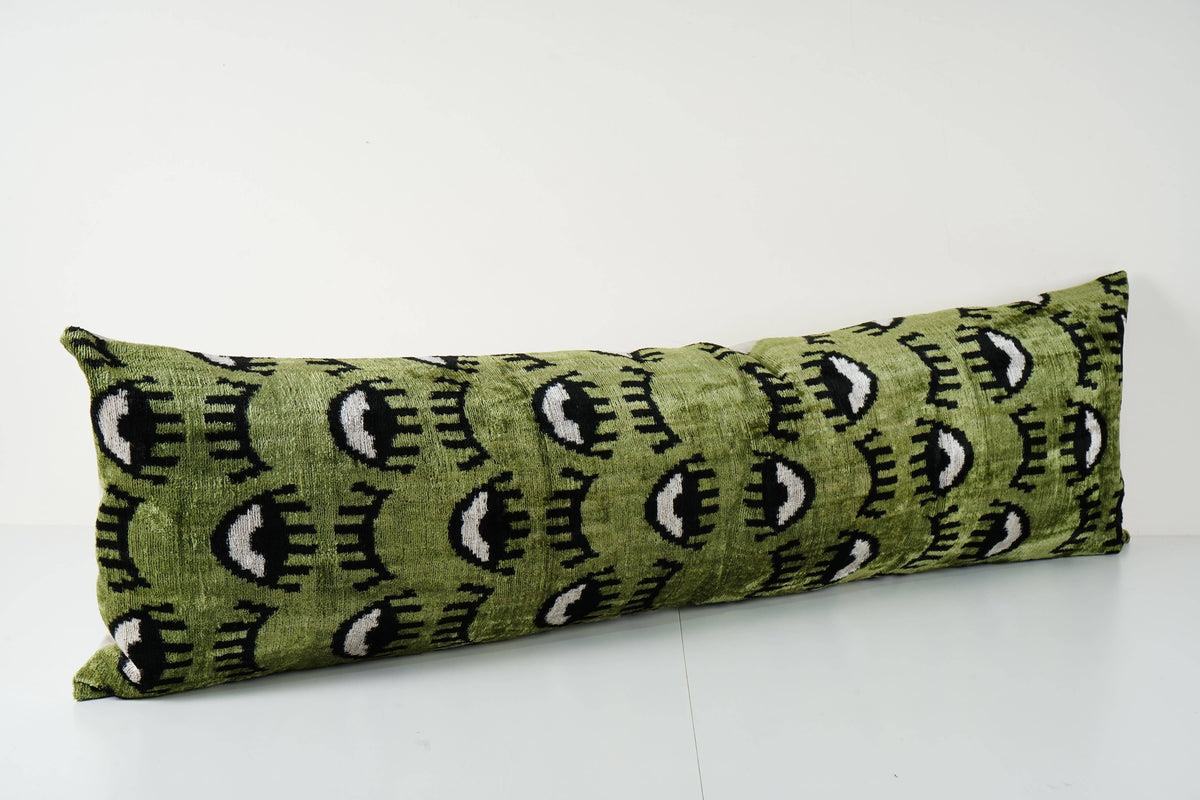İpek Ikat Kadife Kırlent Kılıfı 40 x 130 cm