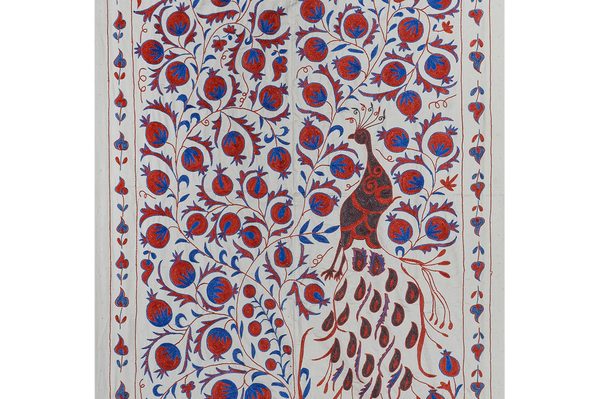 Kuş Desenli Suzani Duvar Örtüsü 109 x 186 cm