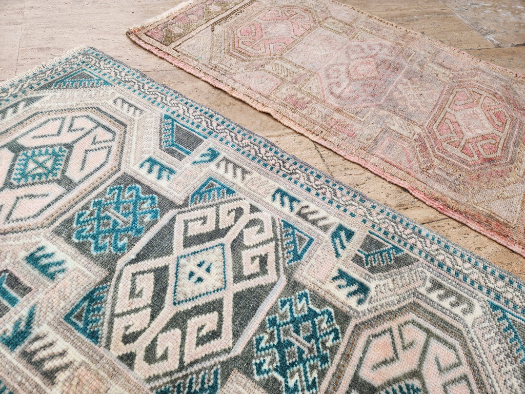Vintage Türk Yastık Halı 2'li Set 55 x 92 cm