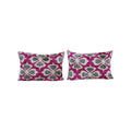 İpek Ikat Kadife Kırlent Kılıfı 2'li Set 38 x 58 cm