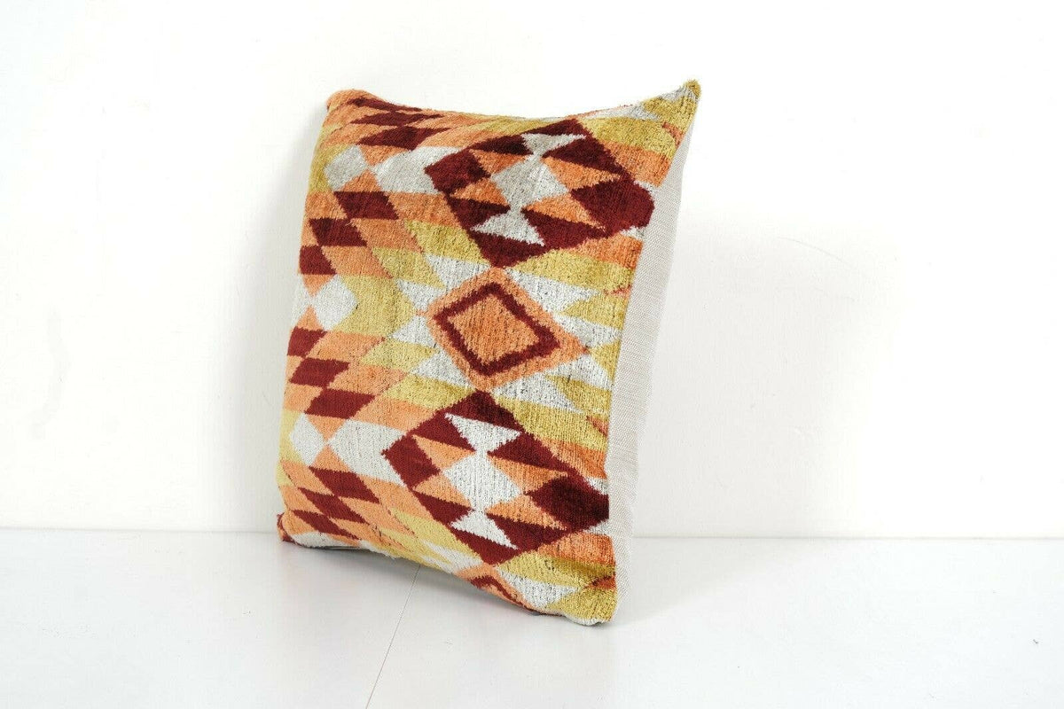 İpek Ikat Kadife Kırlent Kılıfı 40 x 40 cm