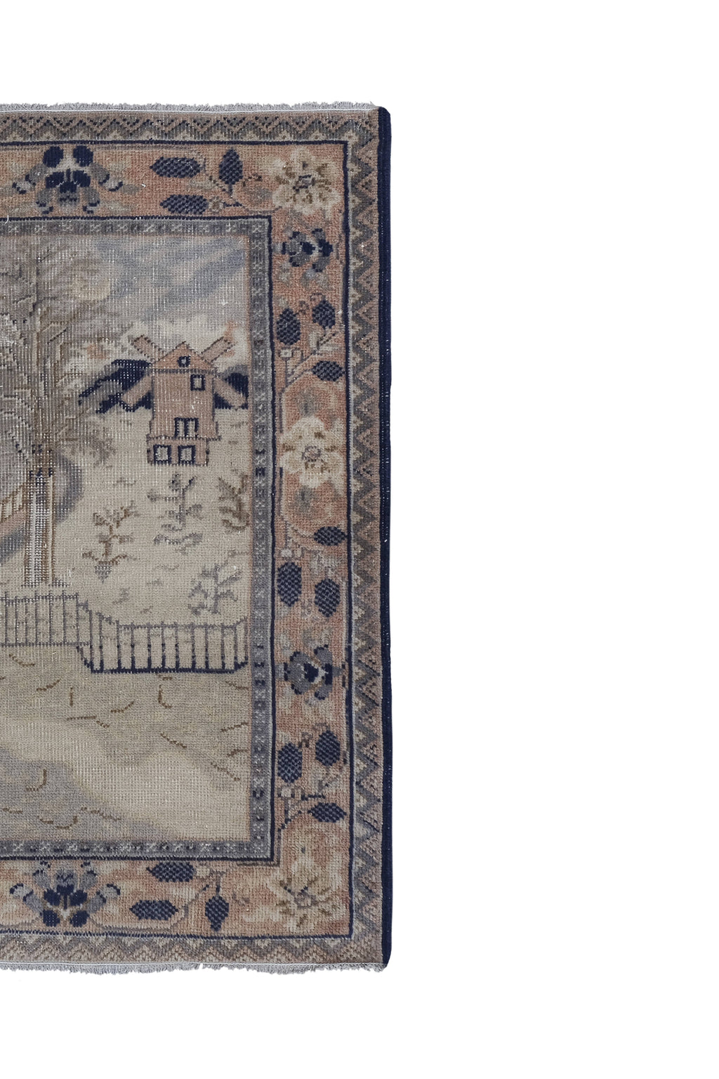 Vintage El İşlemesi Halı 110 x 145 cm