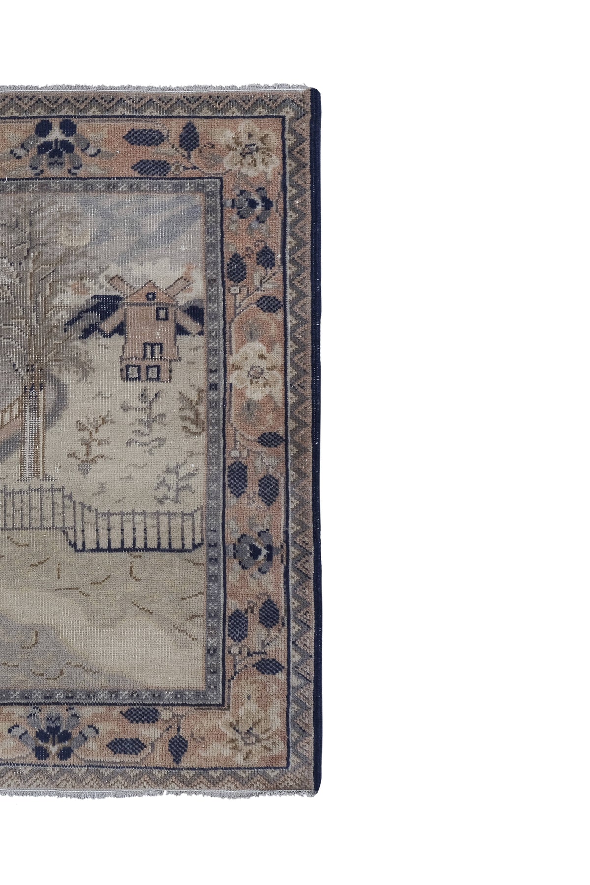 Vintage El İşlemesi Halı 110 x 145 cm