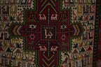 Vintage Hayvan Desenli Sumak Kilim Yolluk 104 x 285 cm