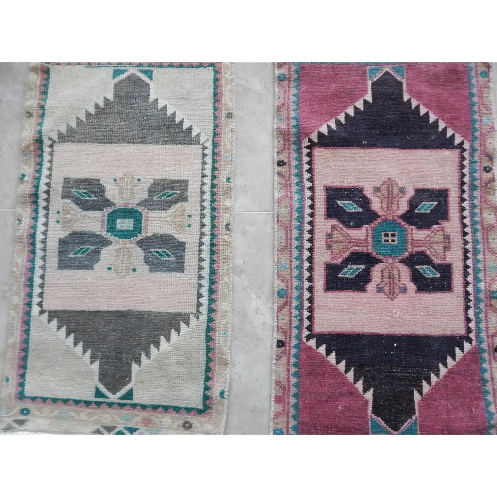 Vintage Uşak Yastık Halı 2'li Set 49 x 89 cm