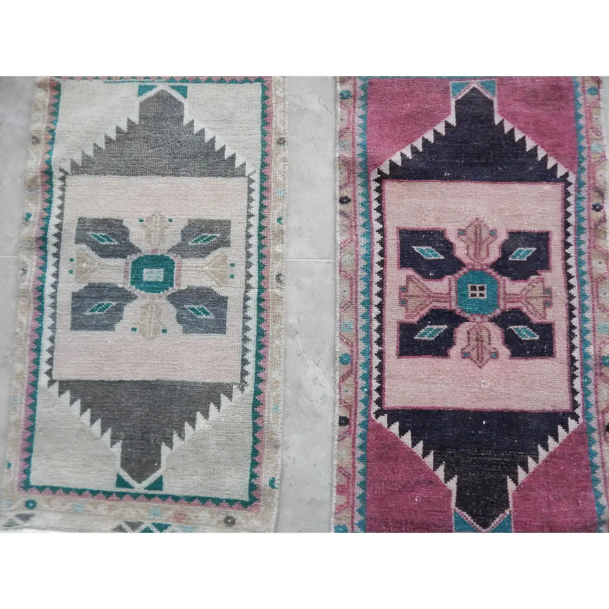 Vintage Uşak Yastık Halı 2'li Set 49 x 89 cm