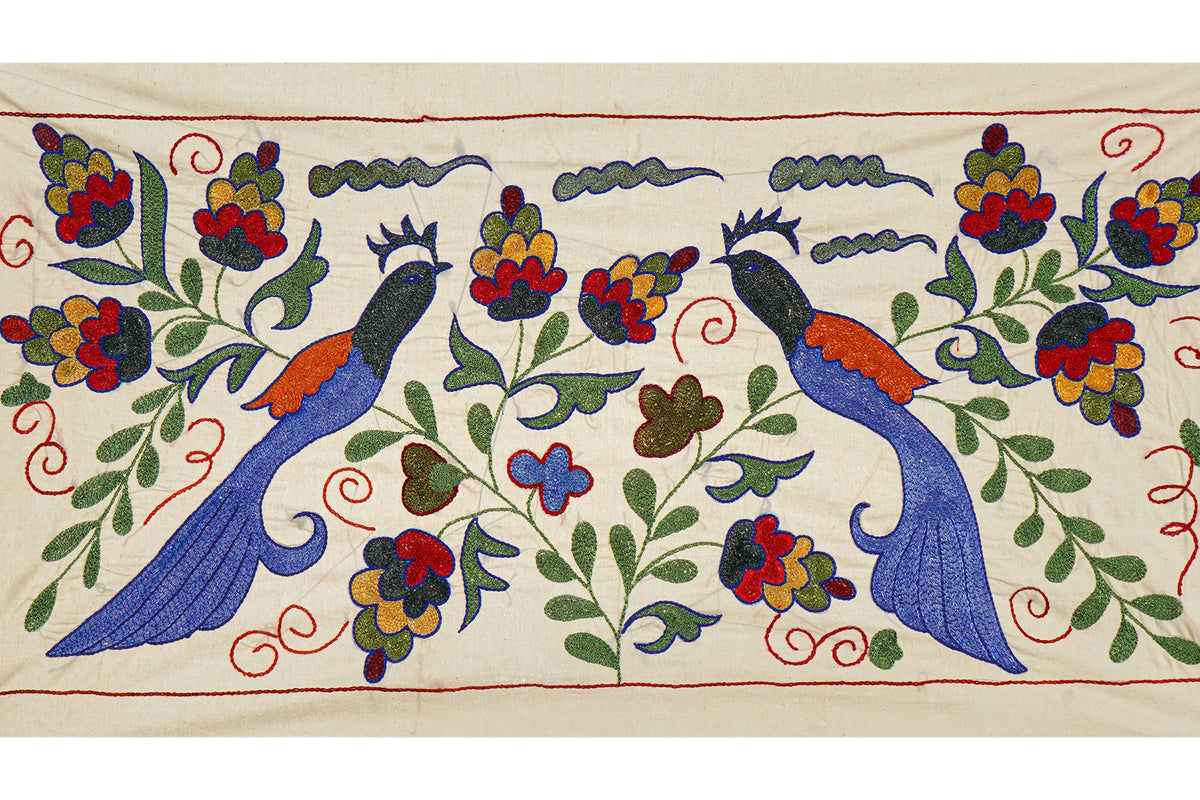 Kuş Desenli Suzani Yolluk 46 x 90 cm