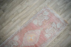 Vintage Uşak Halı 42 x 97 cm