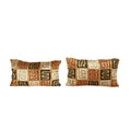 İpek Ikat Kadife Kırlent Kılıfı 2'li Set 37 x 63 cm