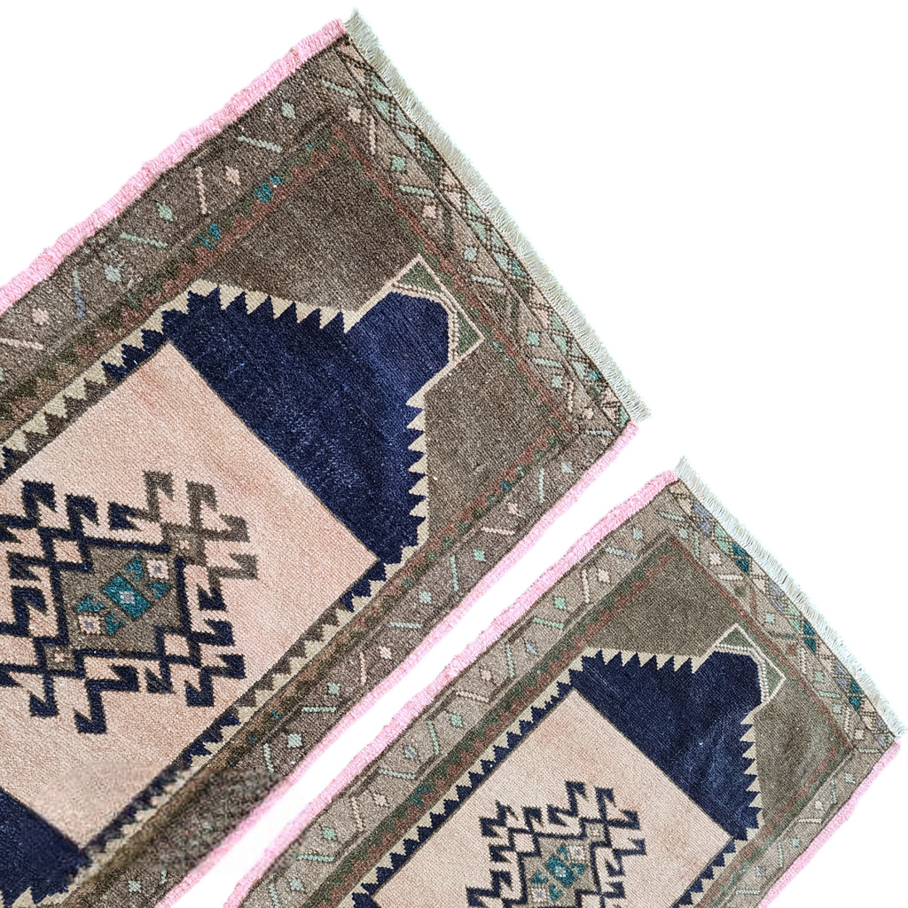 Vintage Uşak Yastık Halı 2'li Set 54 x 82 cm