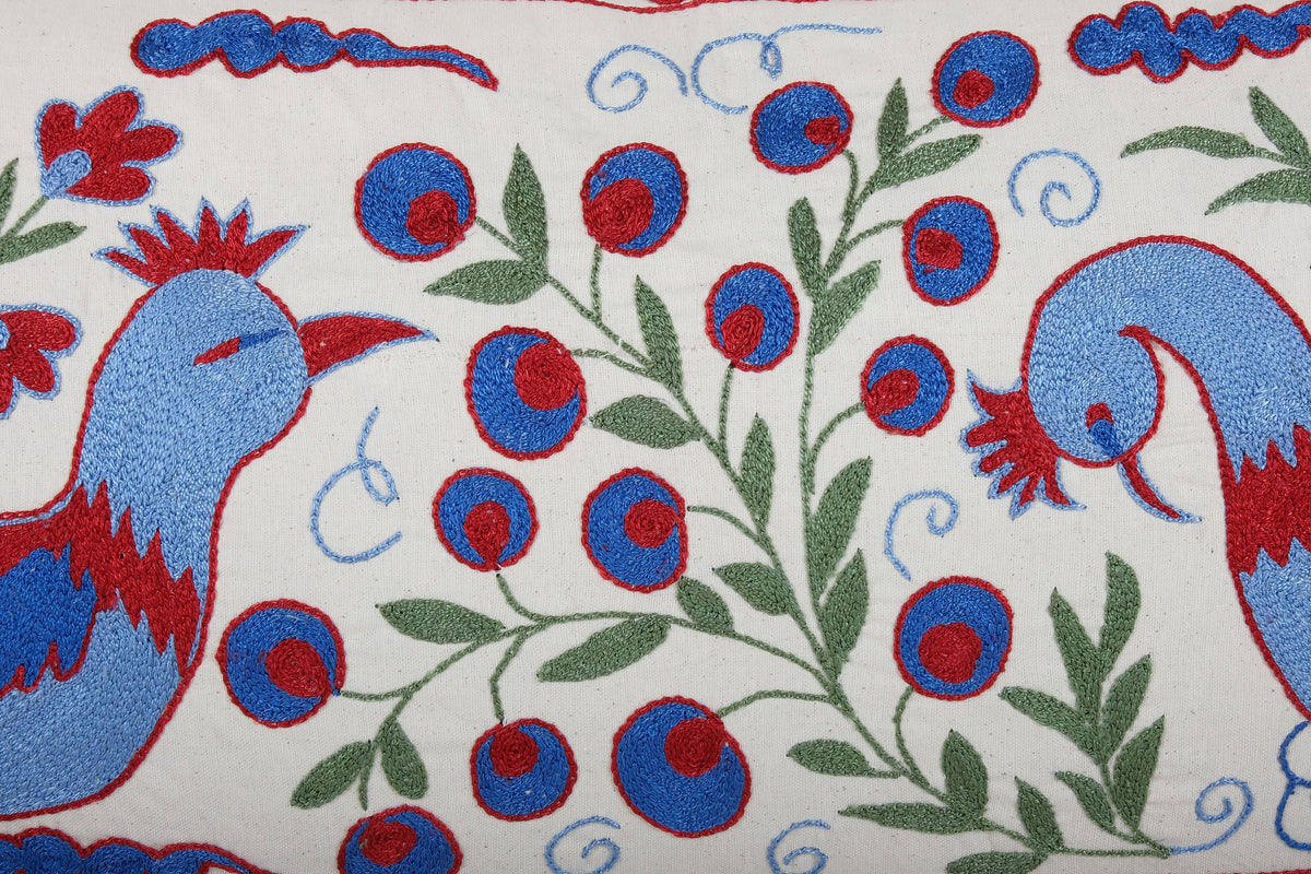 Ördek Desenli Suzani Kırlent Kılıfı 45 x 92 cm