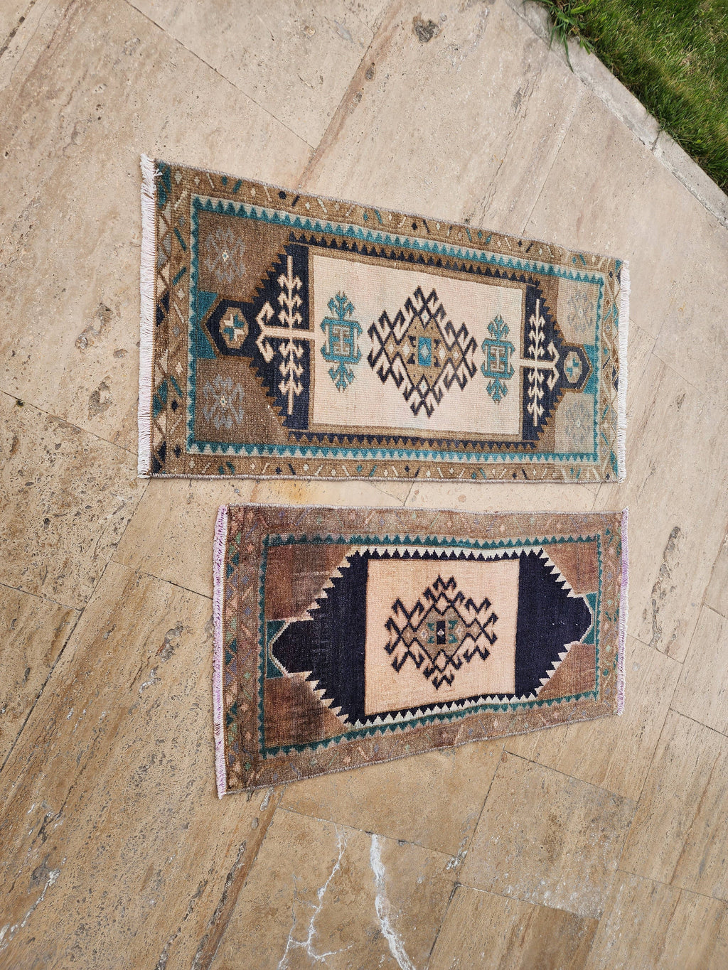 Vintage Türk Yastık Halı 2'li Set 50 x 97 cm