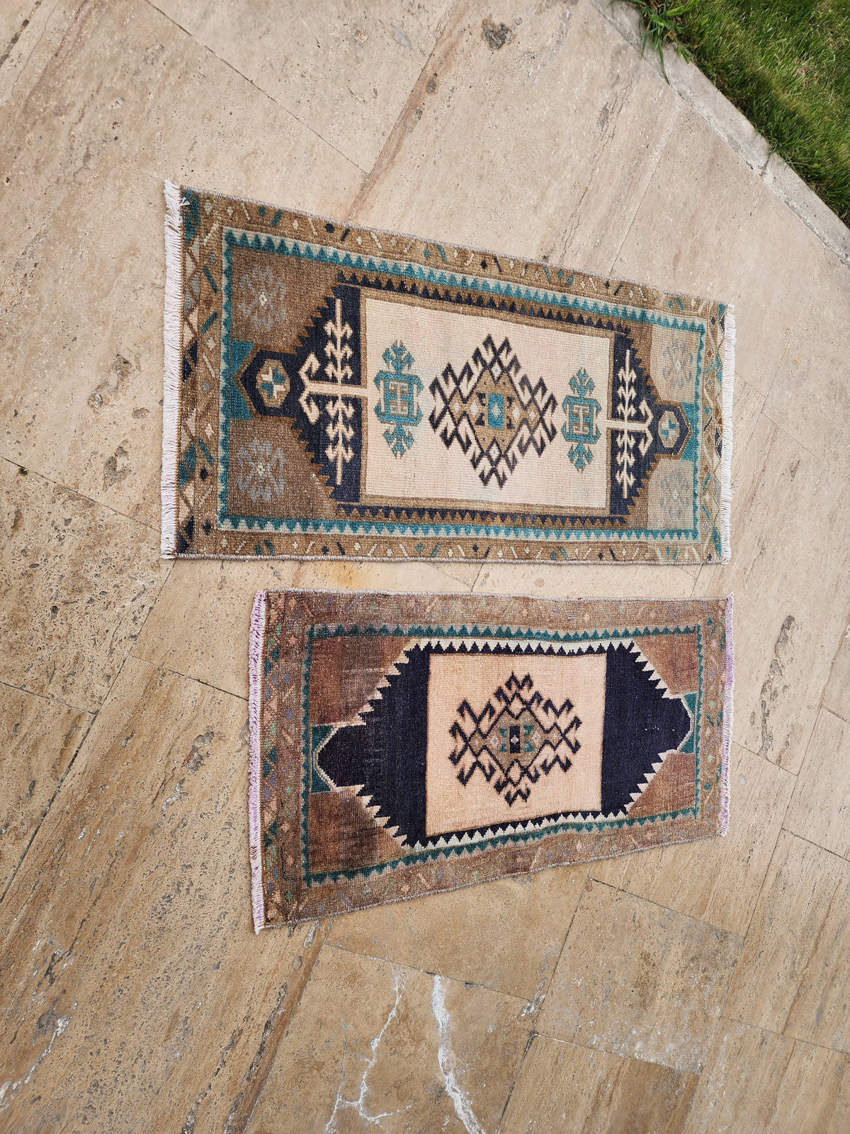 Vintage Türk Yastık Halı 2'li Set 50 x 97 cm