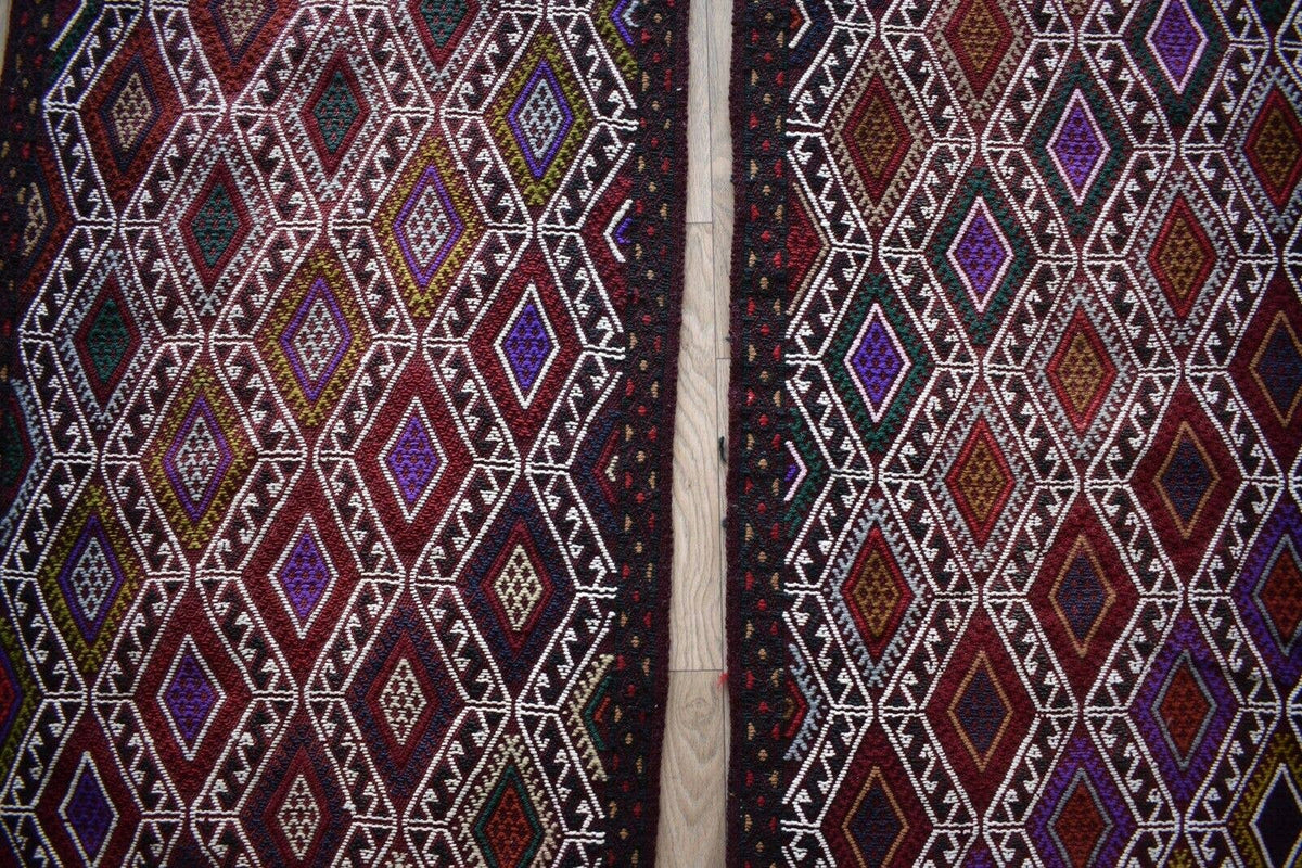 Vintage Kilim Yastık Halı 2'li Set 55 x 105 cm